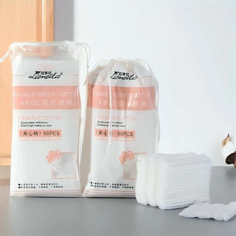 50 Pieces Non Woven Fabrics Thickened Cosmetic Cotton Bag