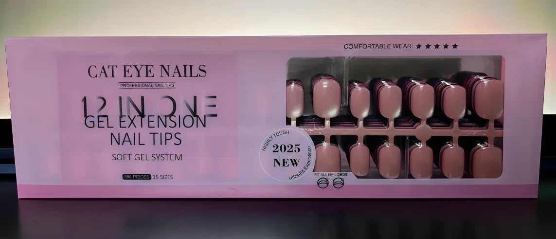 Cat Eye Nails 12 in One Gel Extension Nail Set