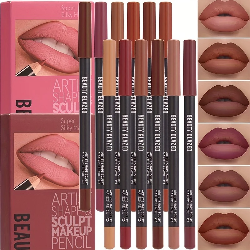 Beauty Glazed 12 Piece Matte Lipliner Pencil Set
