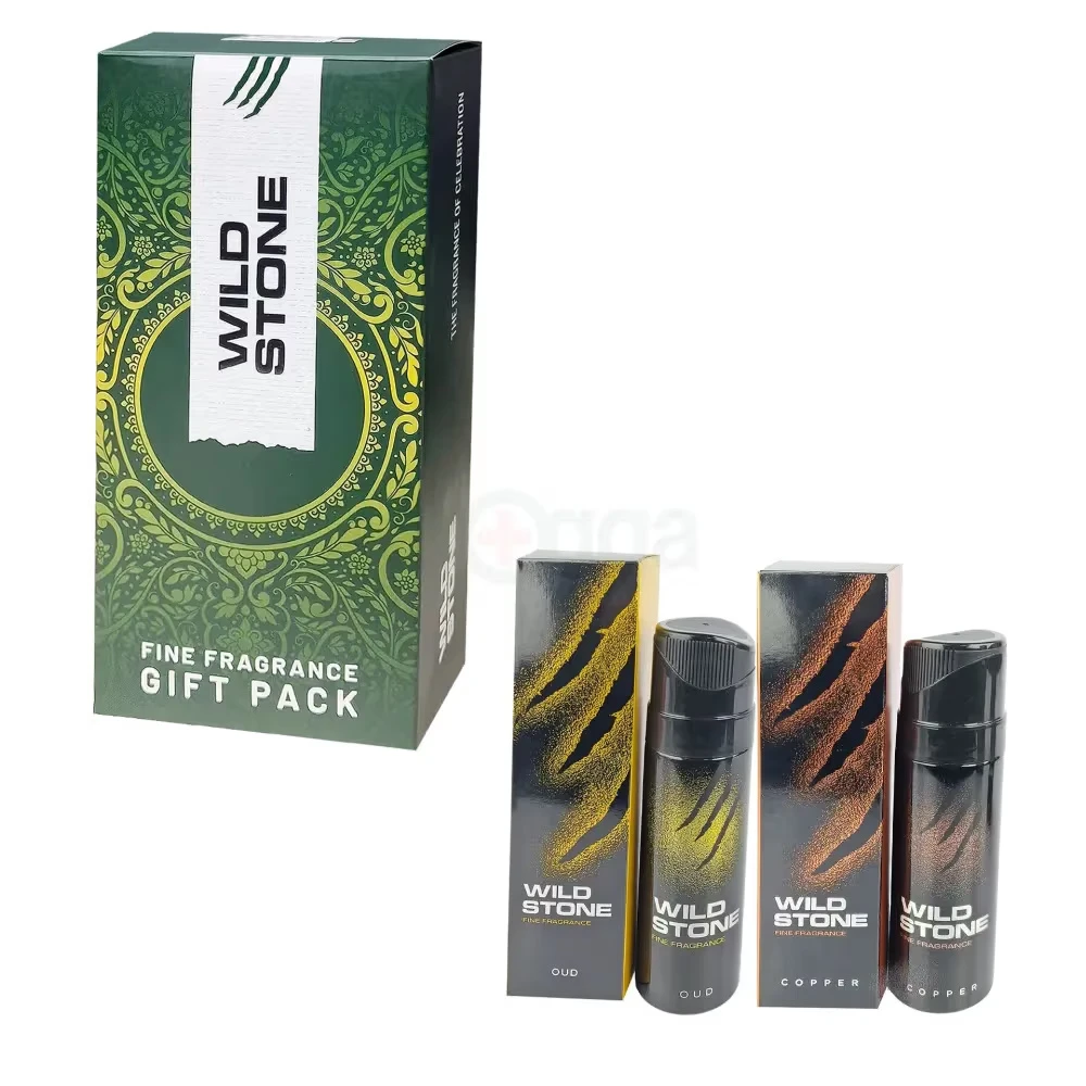 Wild Stone Fine Fragrance Luxury Gift Set with OUD & Copper for Men (Pack of 2, 120 ml Each)