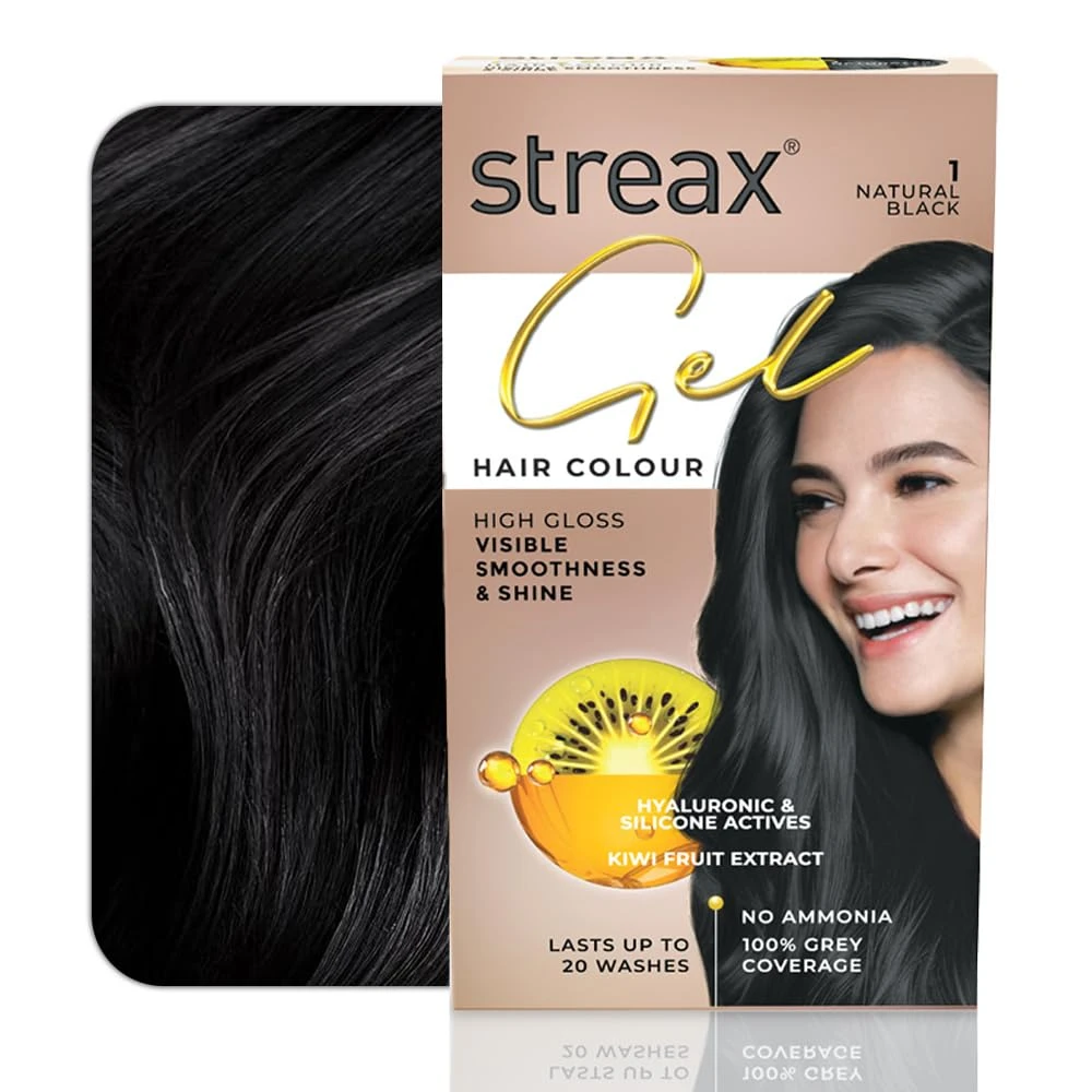 Streax Gel Hair Colour - Natural Black