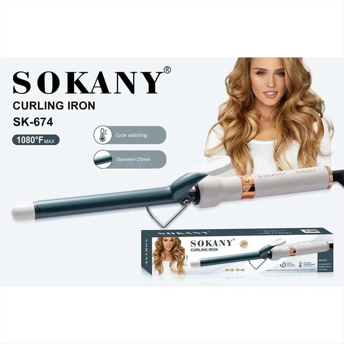 Sokany Curling Iron SK-674 Curly Hair curler 25mm