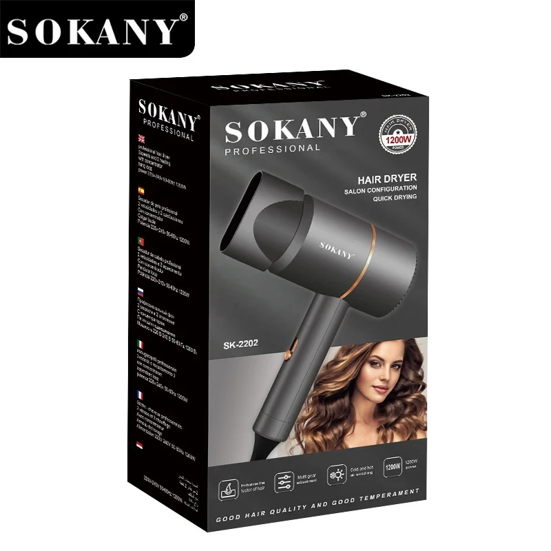 SOKANY SK-2202 Hair Dryer With Concentrator & Hang Loop Filters