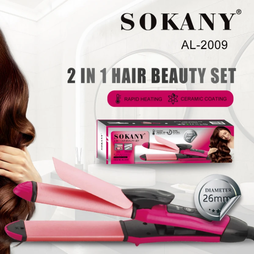 Sokany 2 IN 1 Curler And Straighter Hair Beauty Set – AL2009