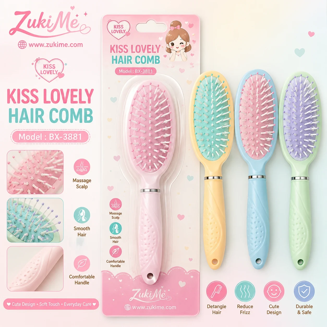 Kiss Lovely Hair Comb - BX 3881