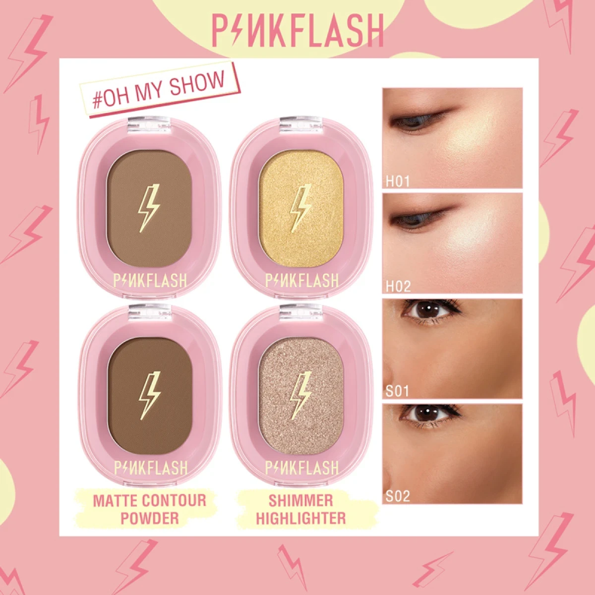 Pink Flash Highlighter & Matte Contour Powder