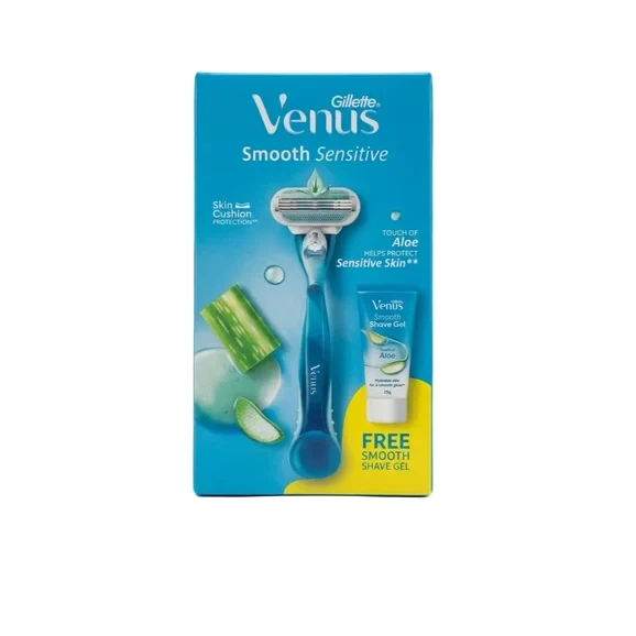 Gillette Venus Smooth Sensitive Razor for Women with Free Shave Gel